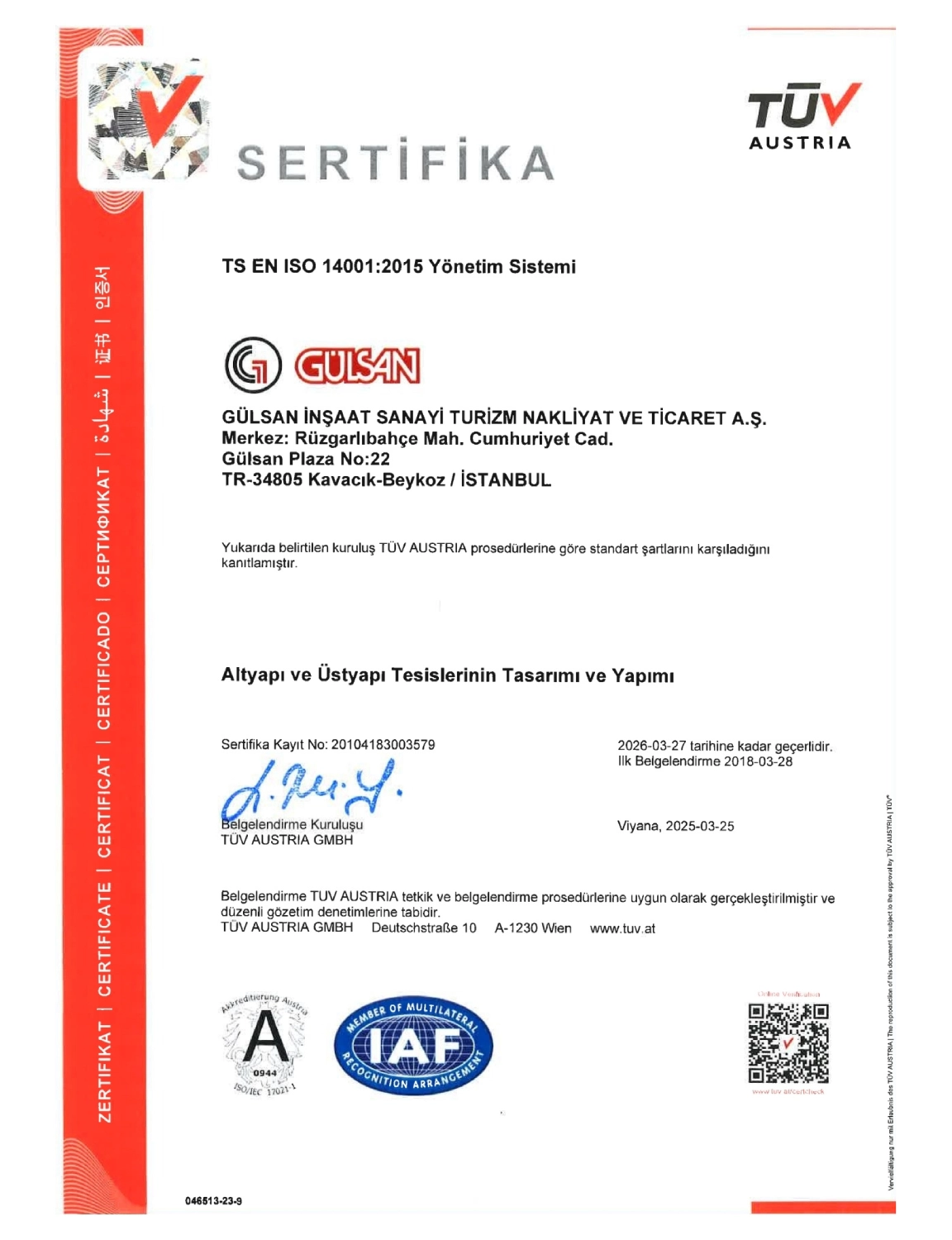 TS EN ISO 14001:2015