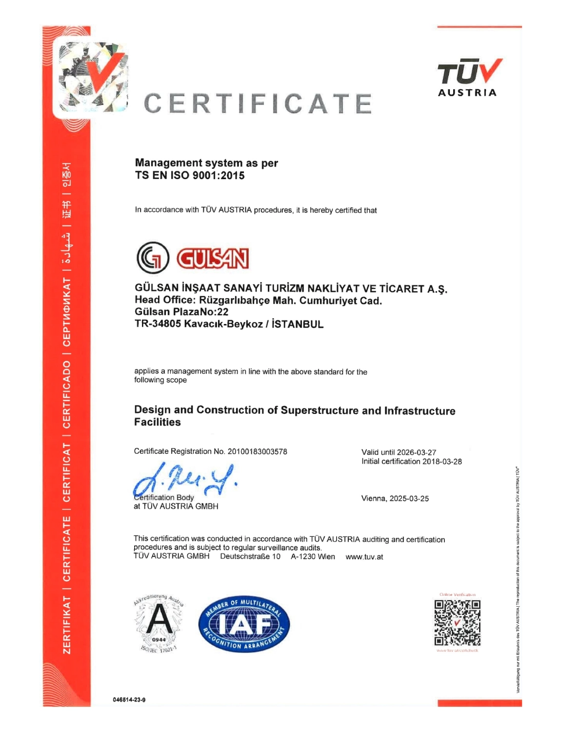 TS EN ISO 9001:2015