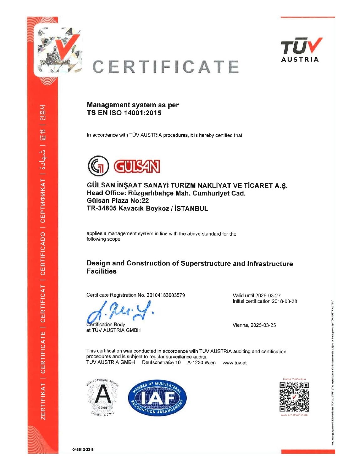 TS EN ISO 14001:2015